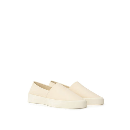 Beige Leather Slip-On Loafer