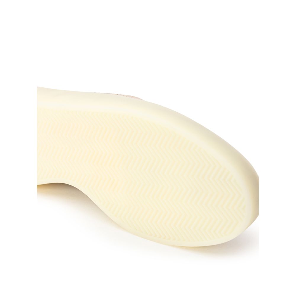 Beige Leather Low Top Sneakers