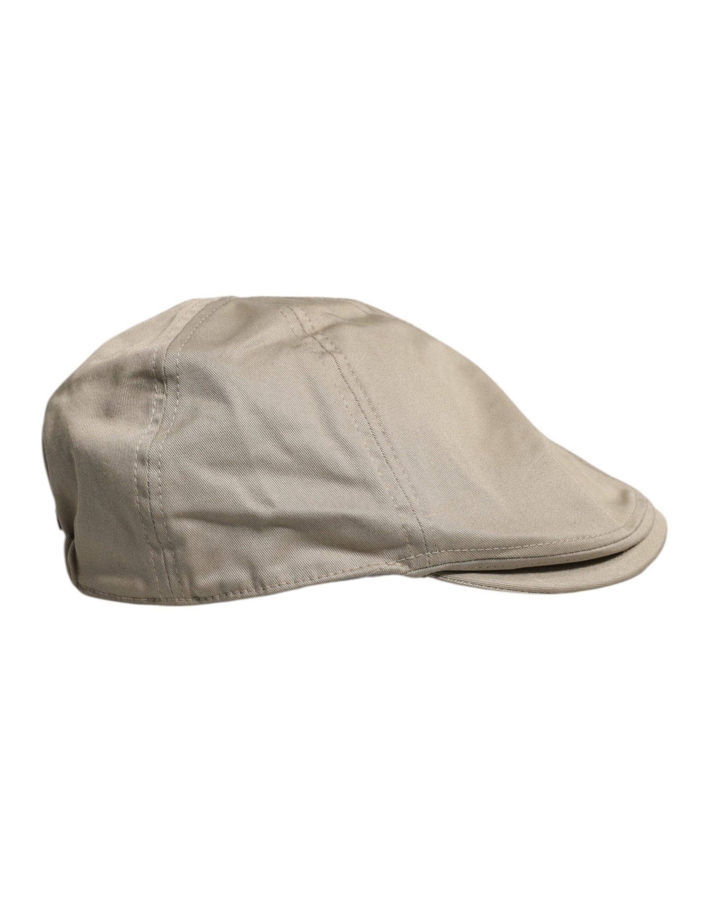 Beige Cotton Newsboy Capello Cabbie Hat