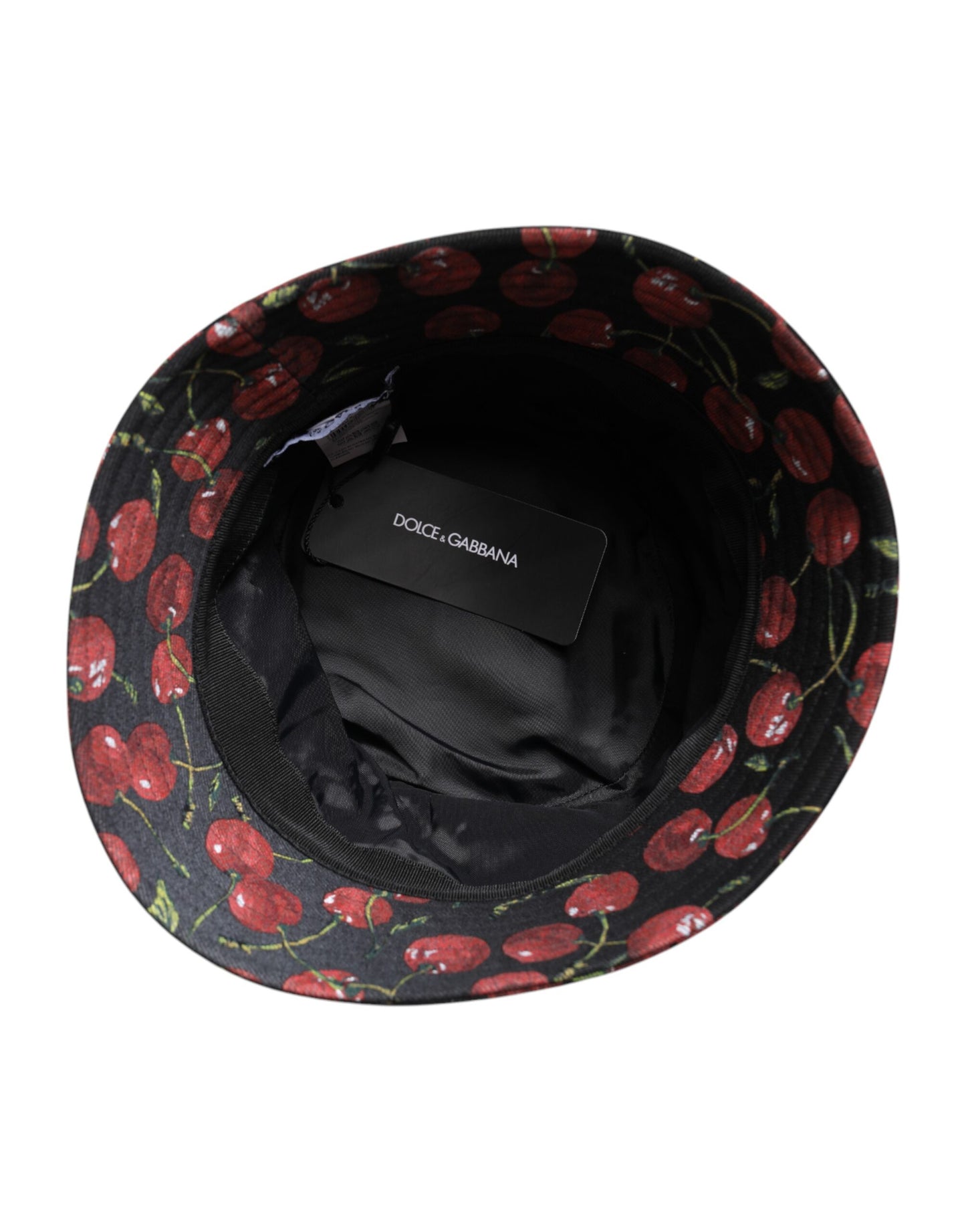 Black Cotton Printed Wide Brim Bucket Hat