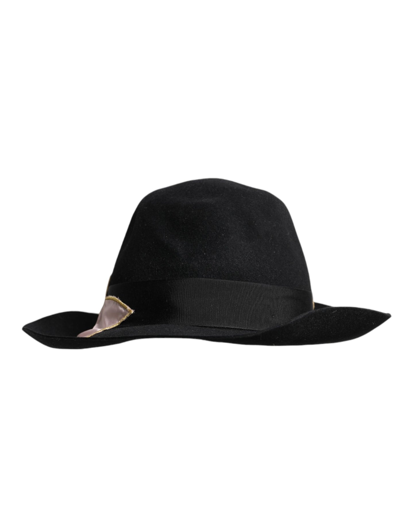 Black Logo Embroidered Women Wide Brim Hat