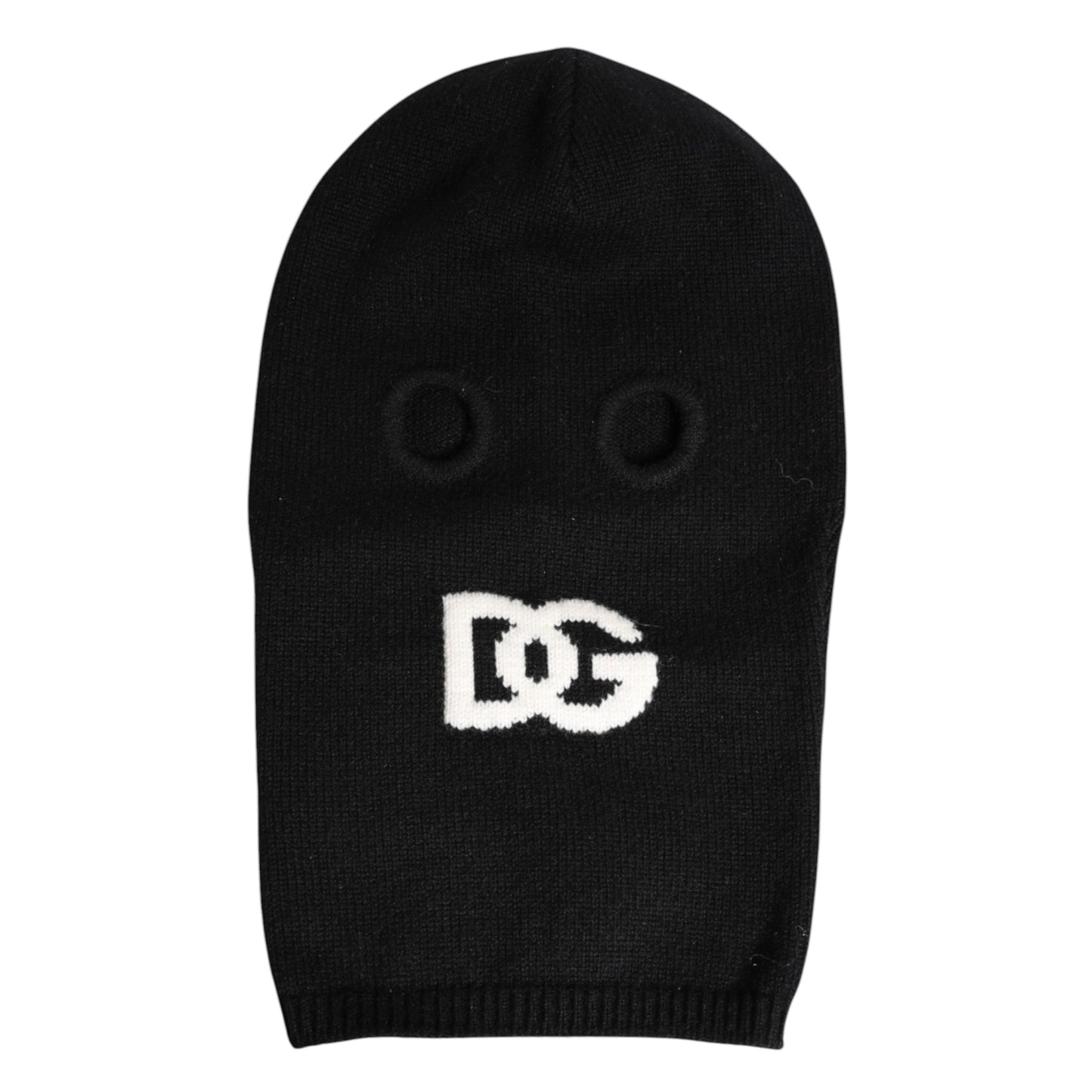 Black Cashmere Knitted Ski Mask Balaclava Hat