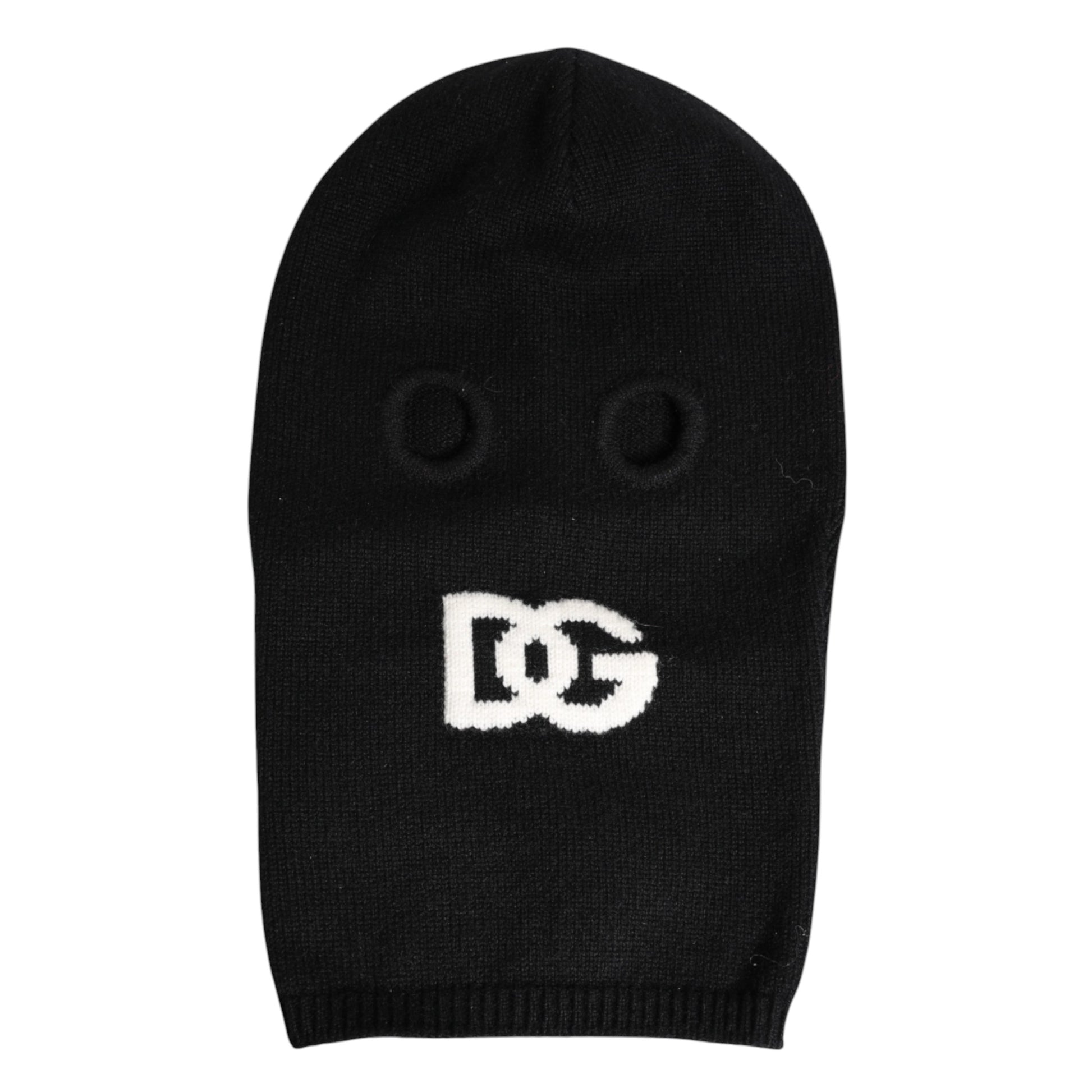 Black Cashmere Knitted Ski Mask Balaclava Hat