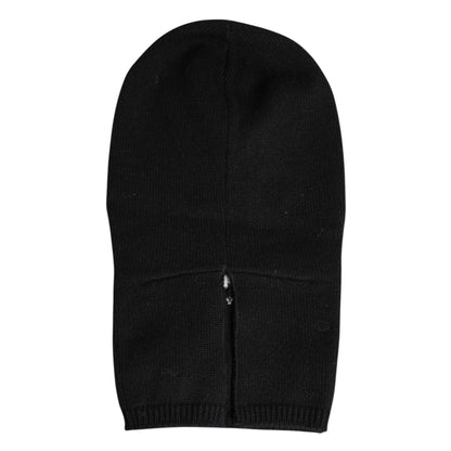 Black Cashmere Knitted Ski Mask Balaclava Hat