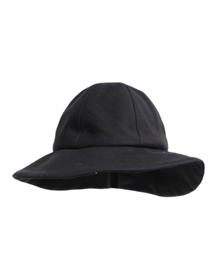 Black Cotton Wide Brim Bucket Hat