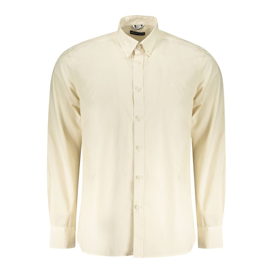 Beige Cotton Men Shirt