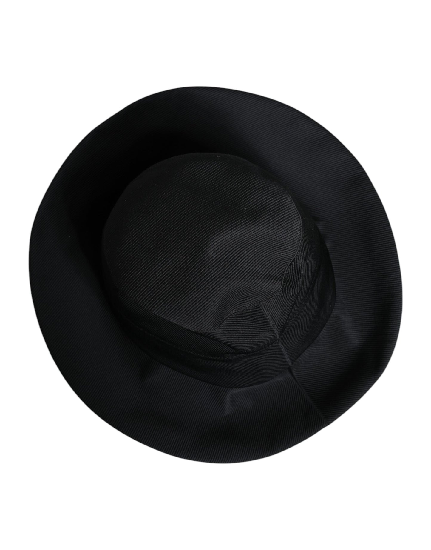 Black Cotton Wide Brim Fedora Hat
