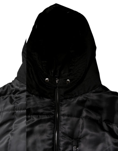 Black Hooded Parka Coat Winter Jacket