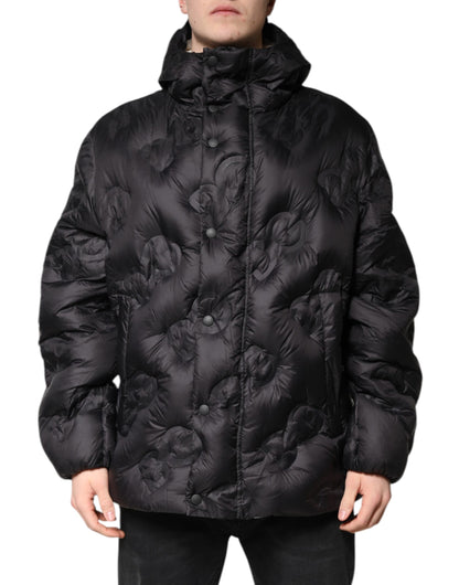 Black Hooded Parka Coat Winter Jacket