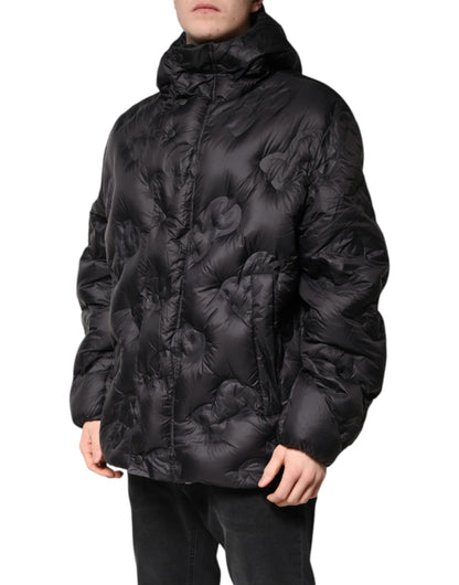 Black Hooded Parka Coat Winter Jacket