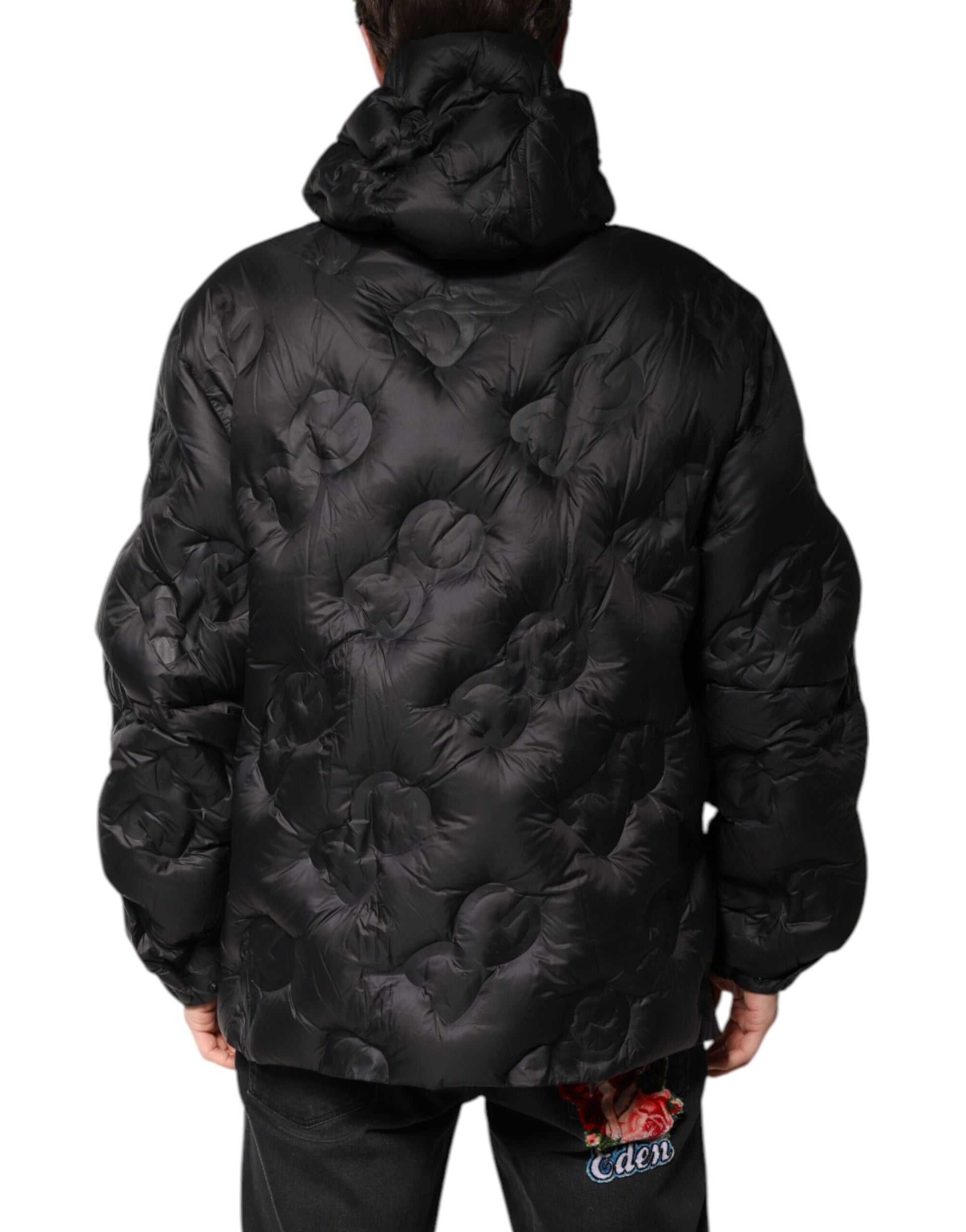 Black Hooded Parka Coat Winter Jacket