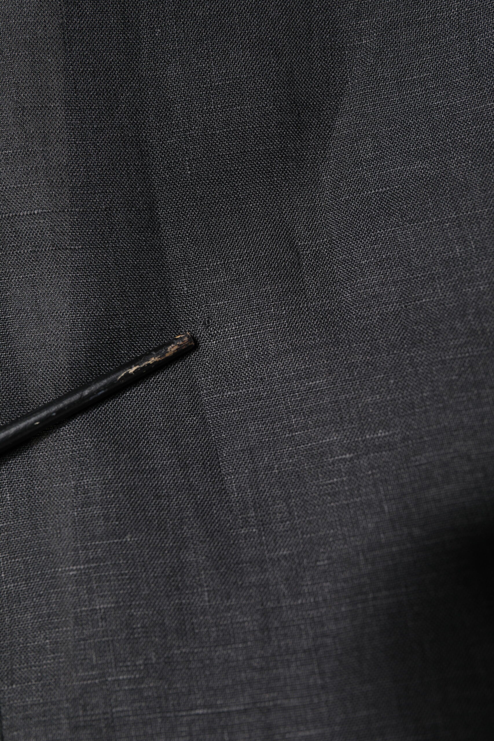 Black Linen Single Breasted Men Coat Blazer