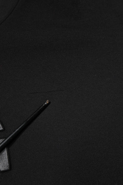 Black Cotton DG Crew Neck Pullover Sweater