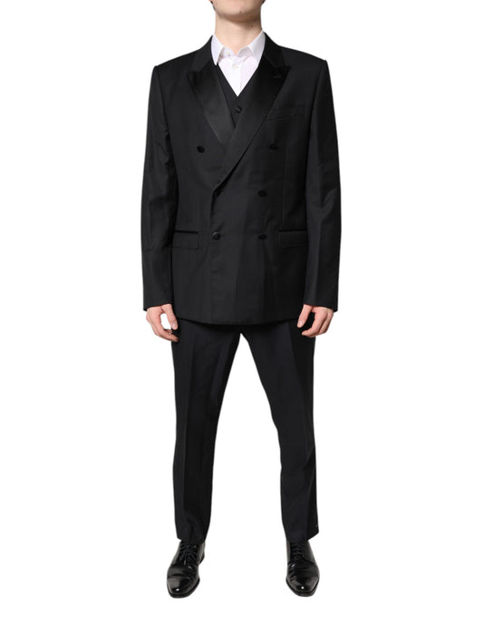 Black Double Breasted Formal 3 Piece Suit