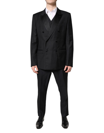 Black Double Breasted Formal 3 Piece Suit