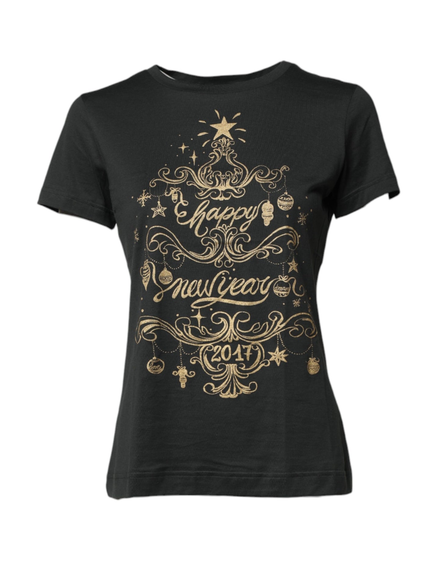 Black Cotton Round Neck Short Sleeve T-shirt