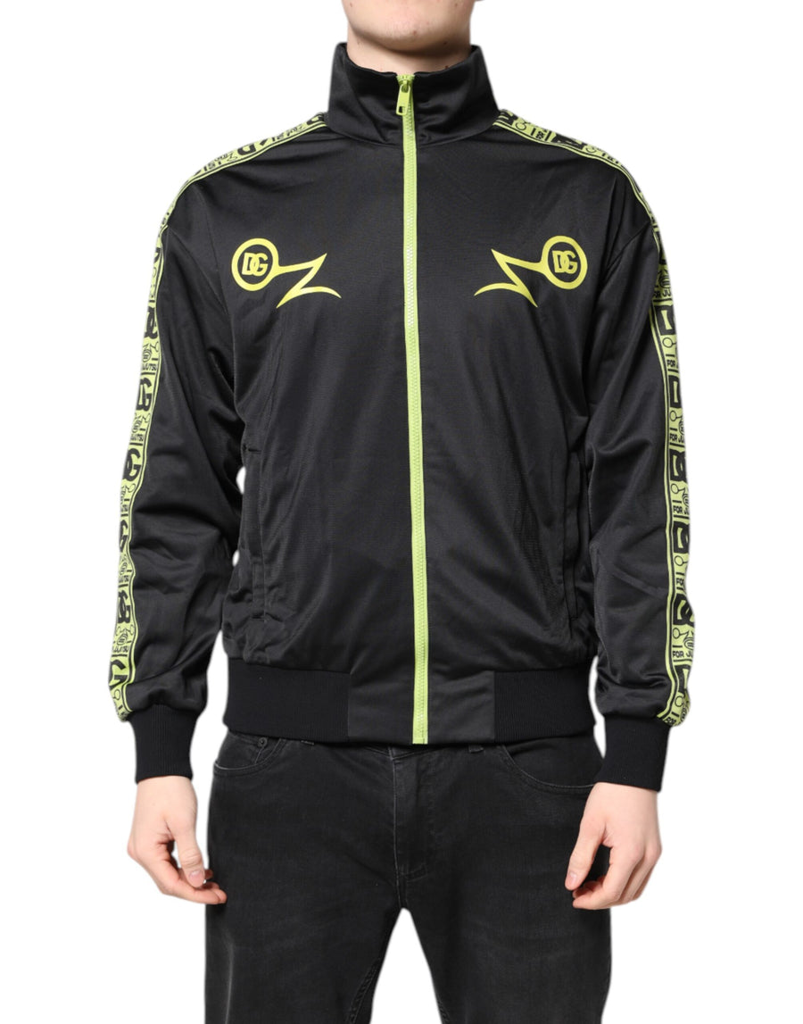 Black Logo Turtleneck Zip Bomber Jacket