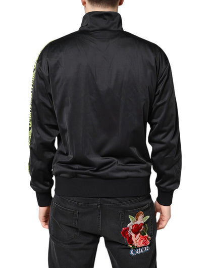 Black Logo Turtleneck Zip Bomber Jacket