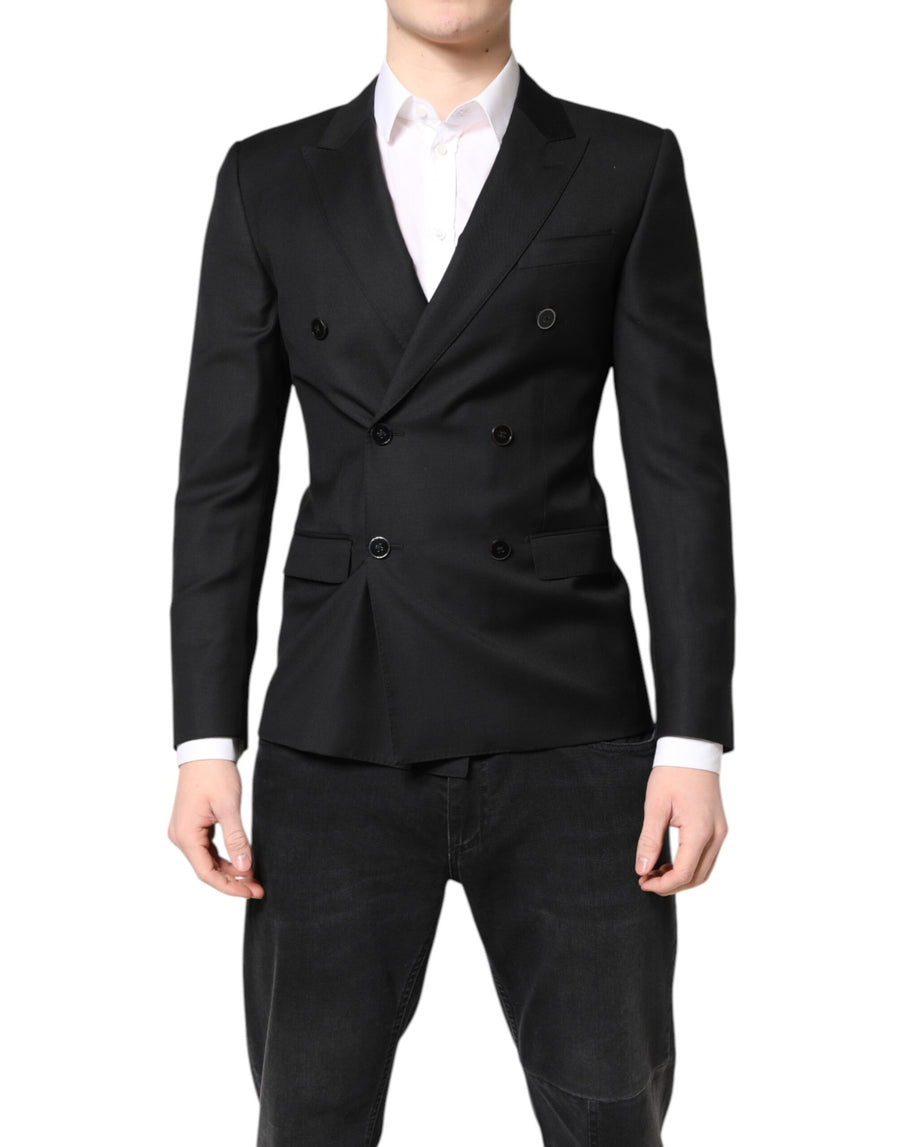Black MARTINI Double Breasted Coat Blazer