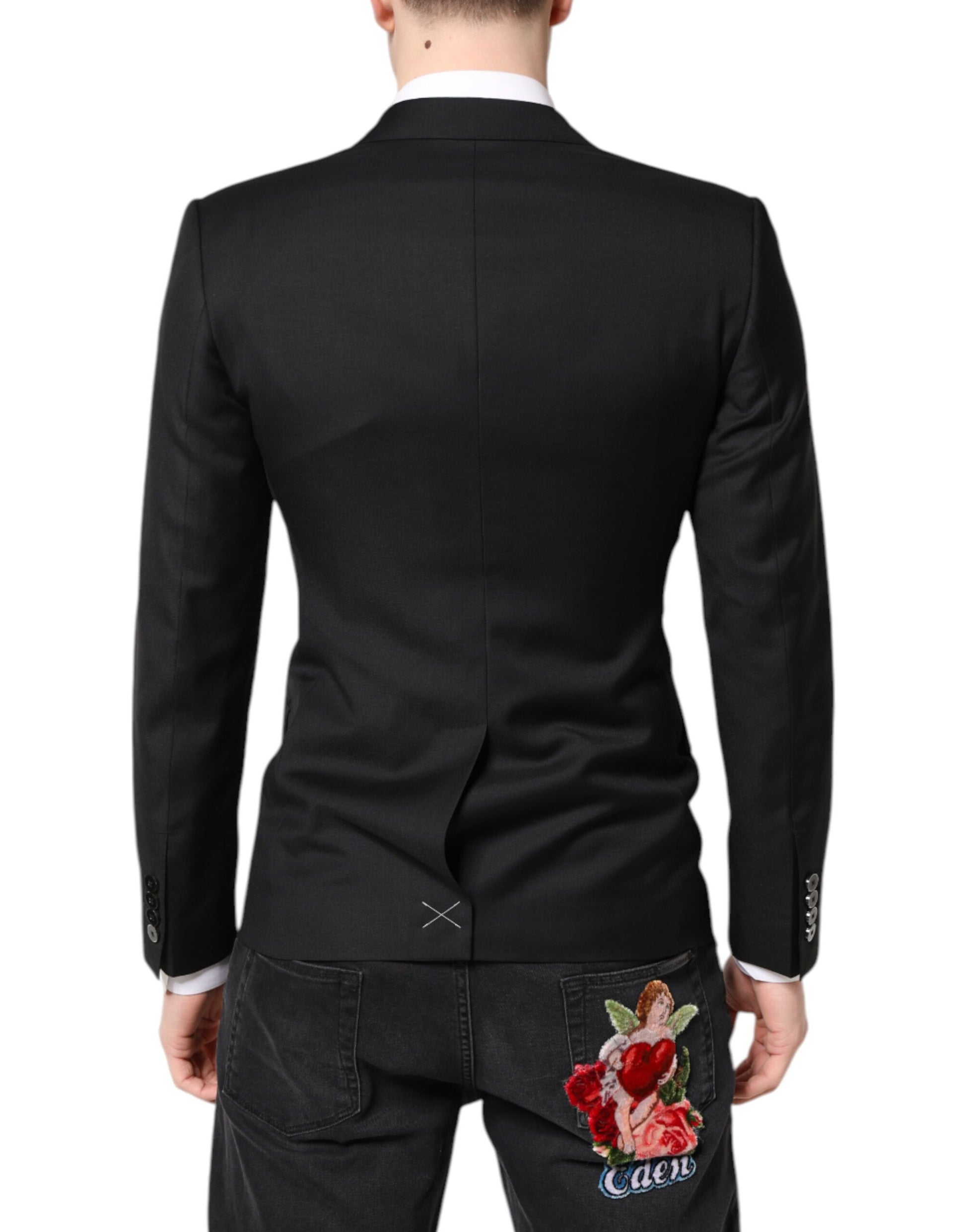 Black MARTINI Double Breasted Coat Blazer