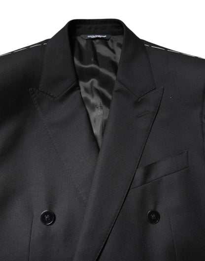Black MARTINI Double Breasted Coat Blazer
