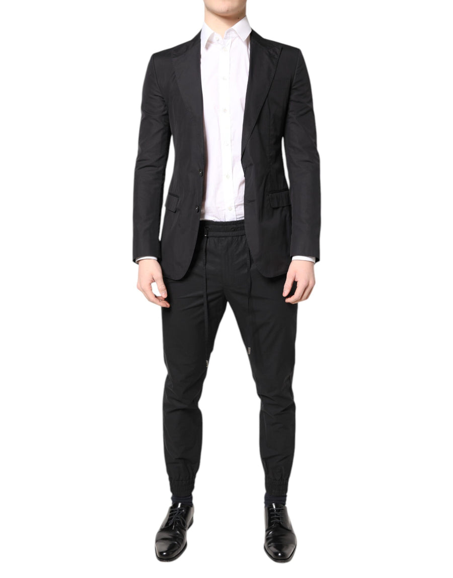 Black Cotton TAORMINA Formal 2 Piece Suit