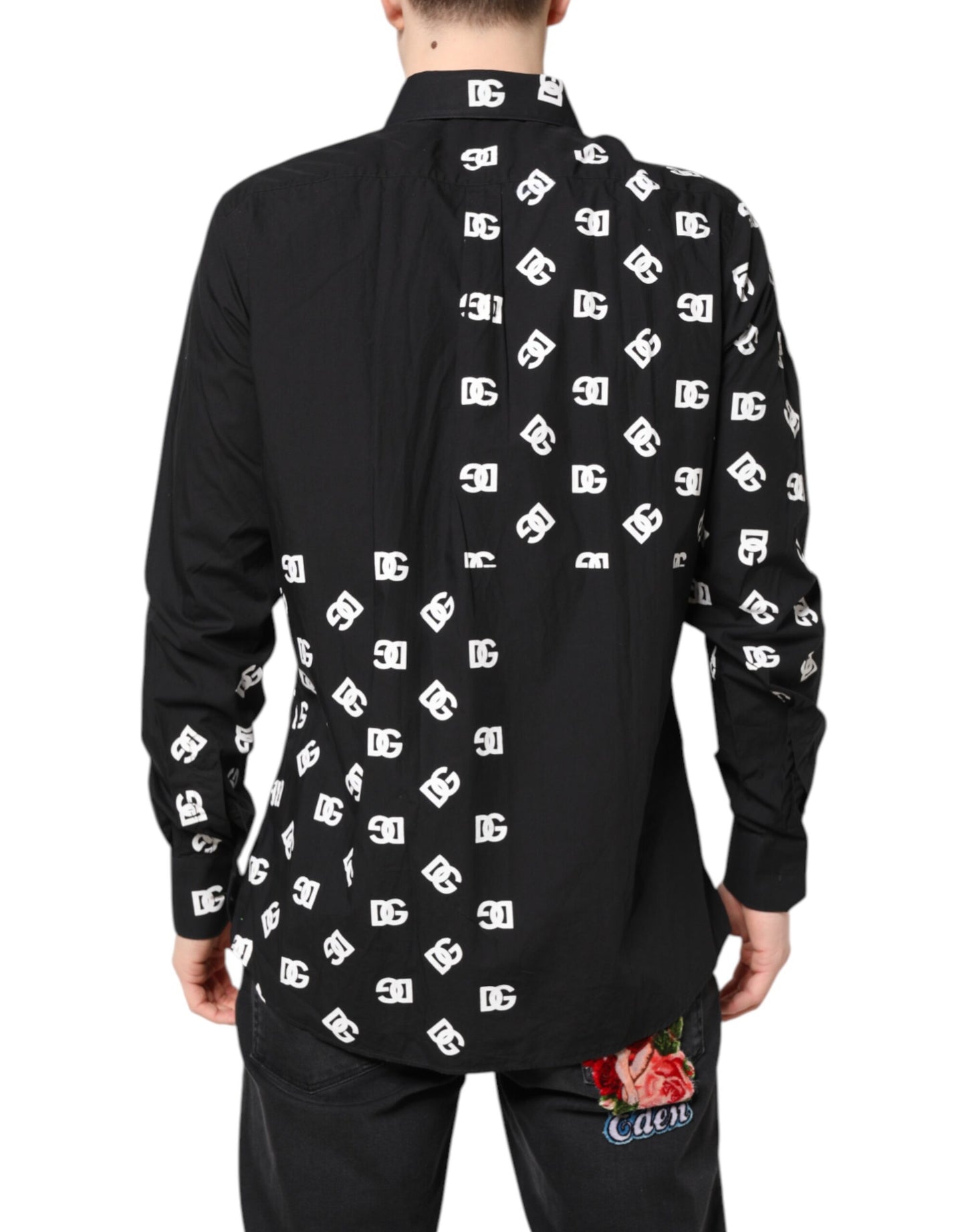 Black DG Logo Cotton MARTINI Dress Shirt
