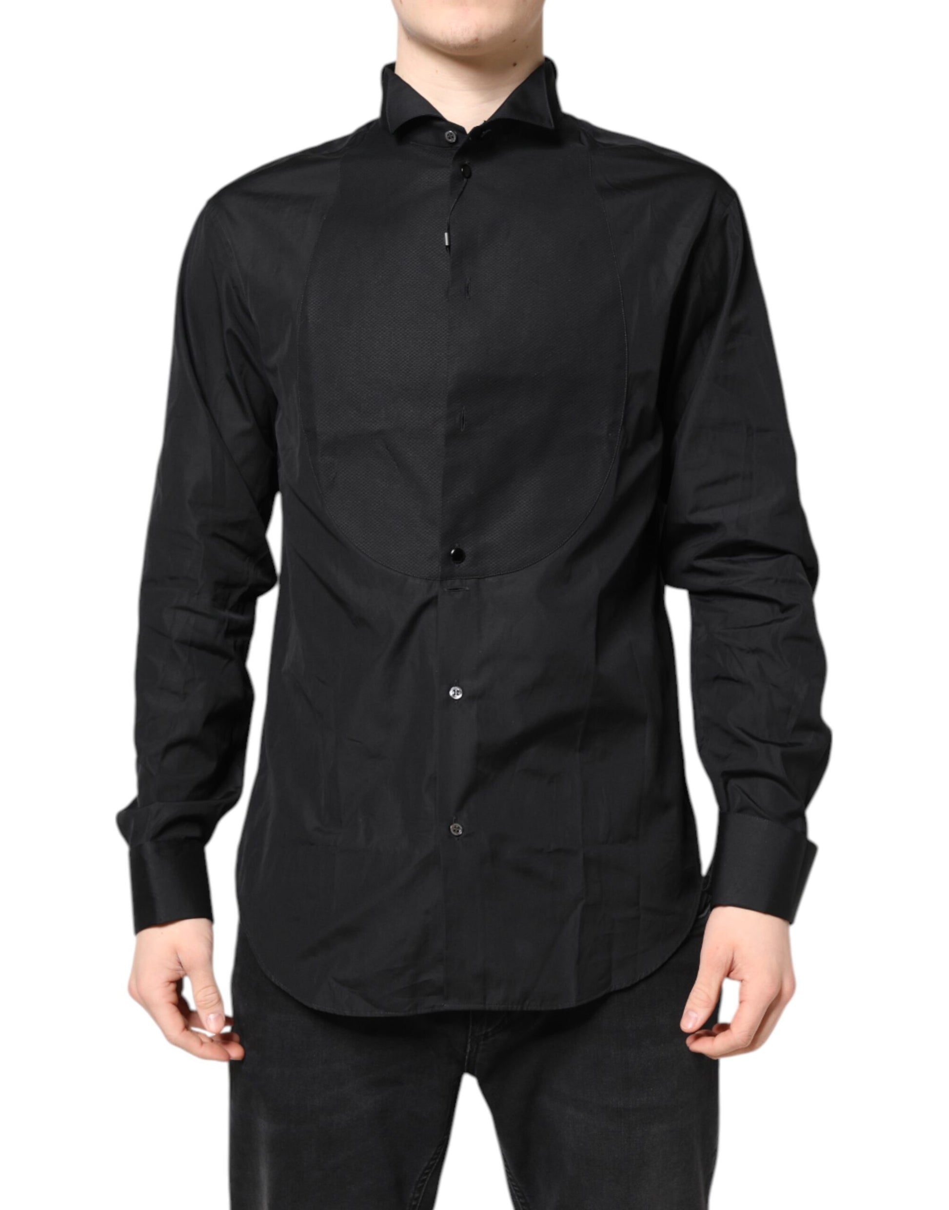 Black Cotton Long Sleeves Formal Dress Shirt
