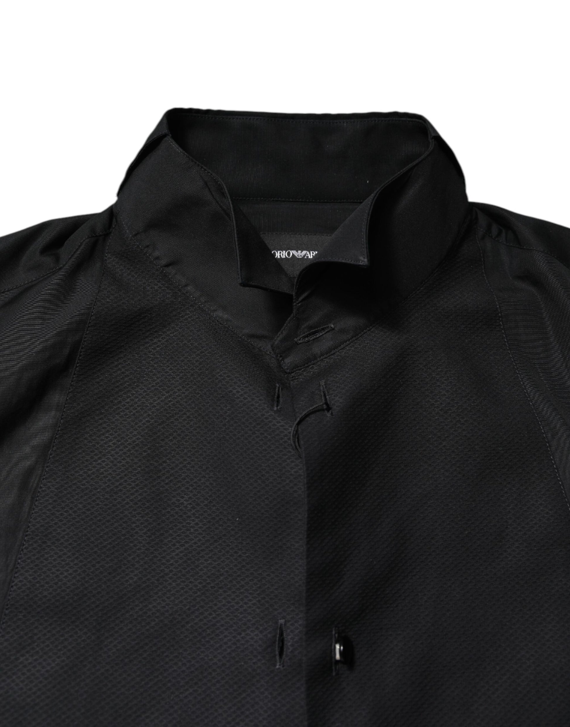 Black Cotton Long Sleeves Men Formal Dress Shirt