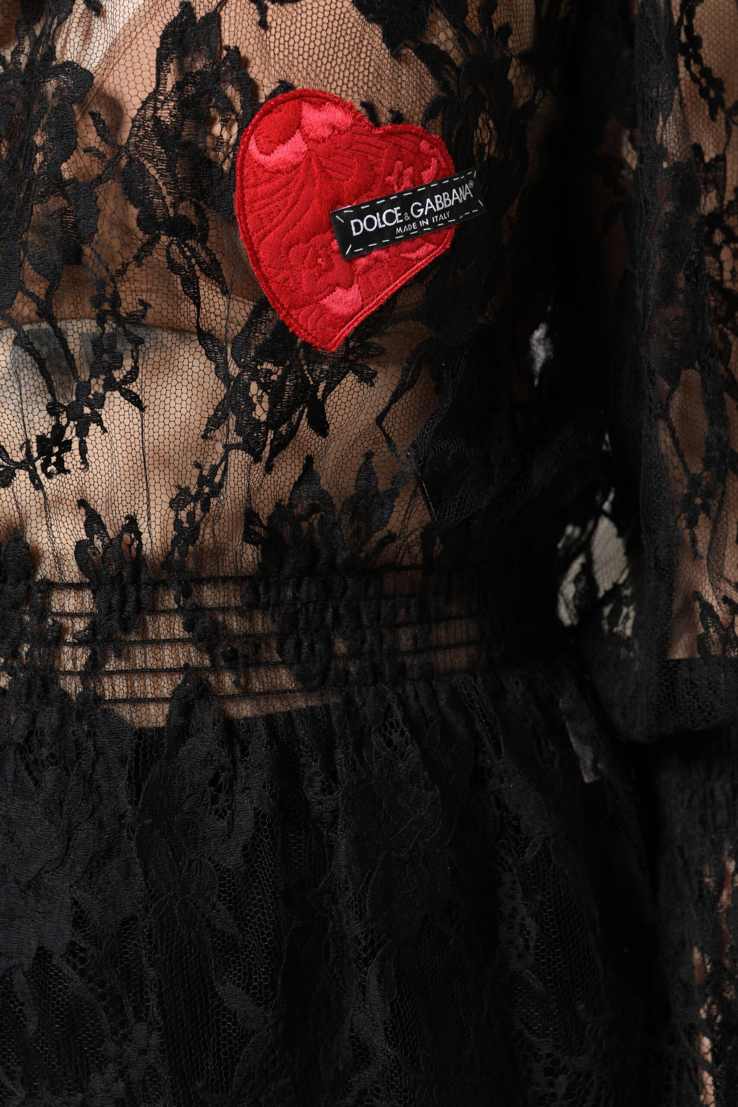 Black Cotton Floral Lace Women Blouse Top