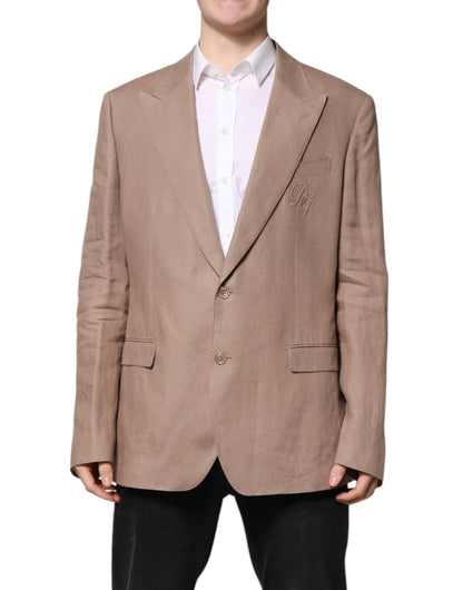 Beige TAORMINA Single Breasted Coat Blazer