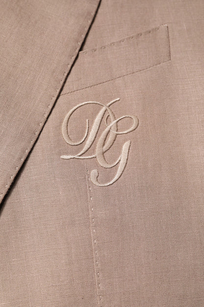 Beige TAORMINA Single Breasted Coat Blazer