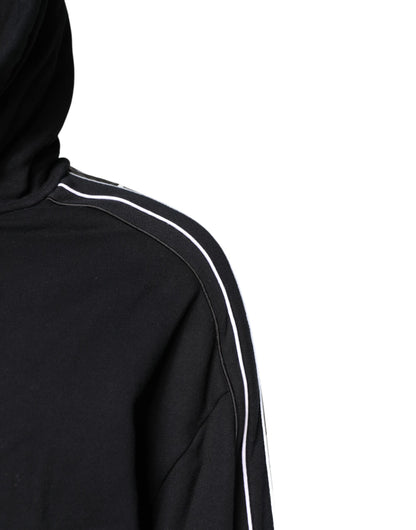 Black Cotton Logo Hooded Sweatshirt Sweater