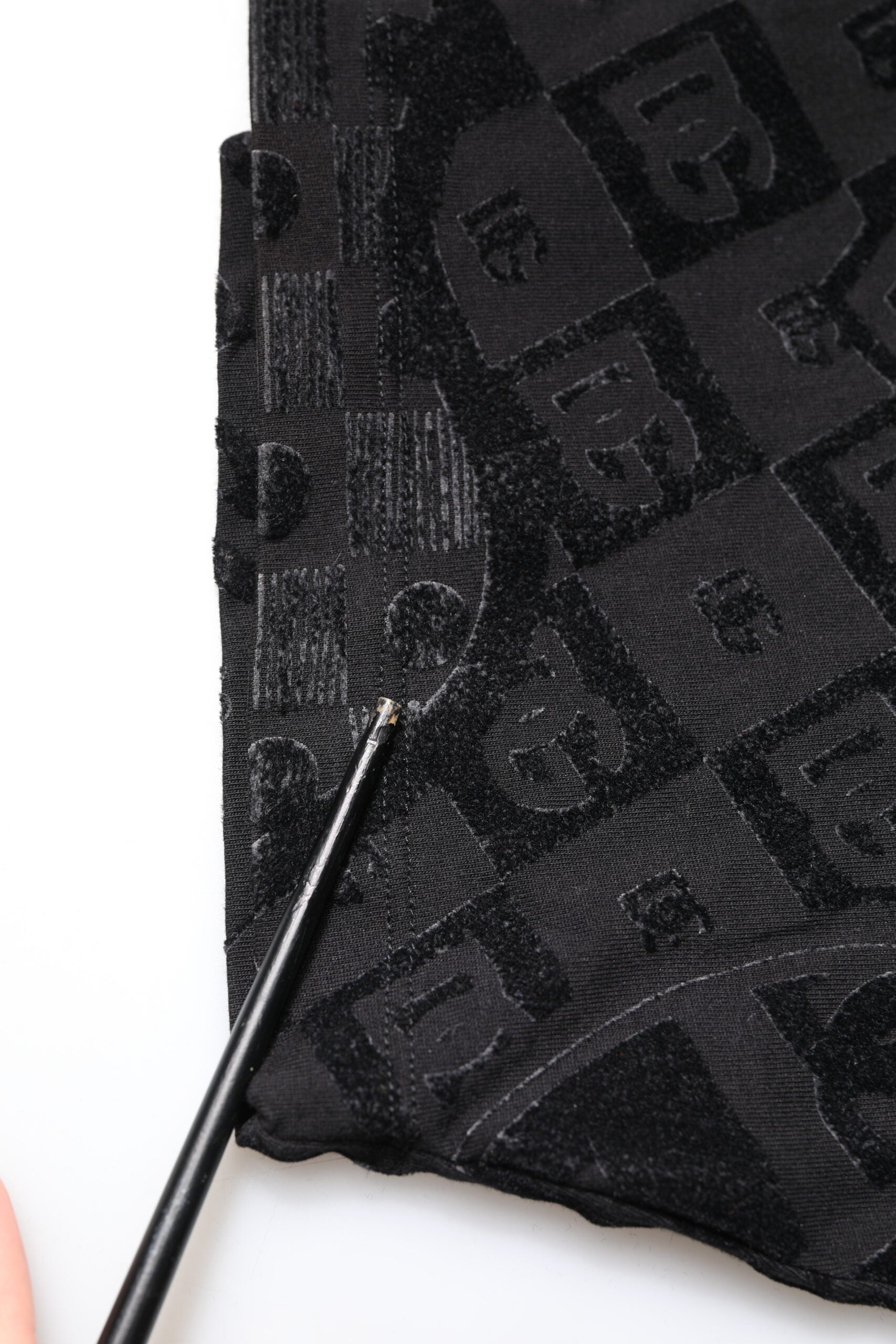 Black Cotton Bandana Logo Crew Neck T-shirt