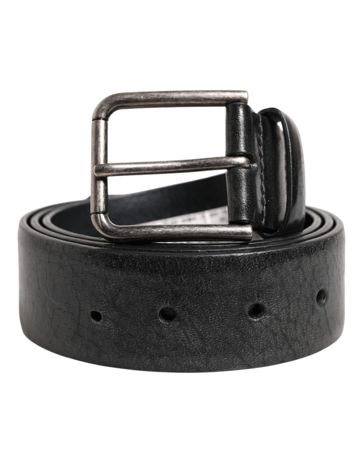 Black Classic Leather Metal Buckle Belt