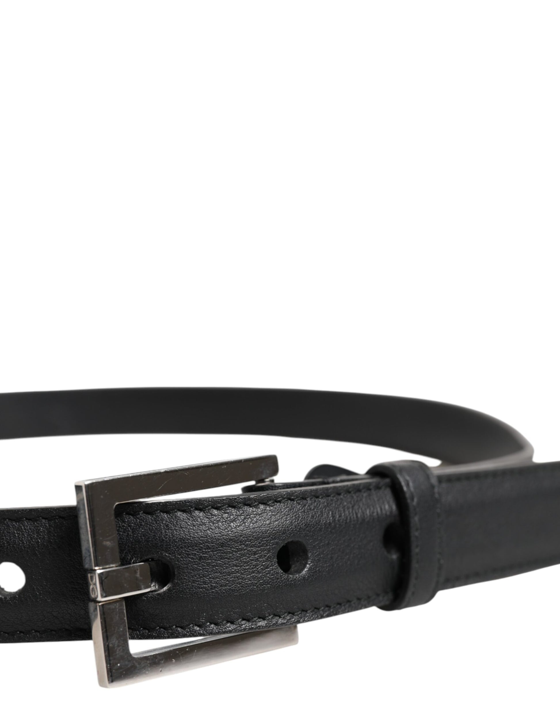 Black Classic Calfskin Leather Buckle Belt