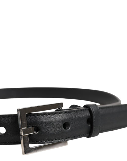 Black Classic Calfskin Leather Buckle Belt