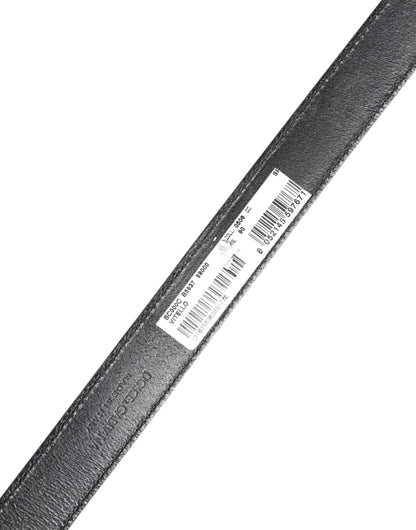 Black Classic Calfskin Leather Buckle Belt