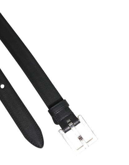 Black Classic Calfskin Leather Buckle Belt