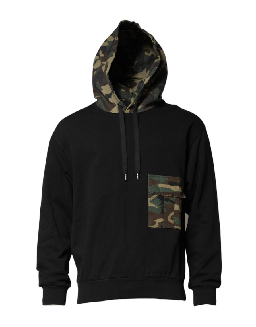 Black Camouflage Hooded Sweatshirt Sweater