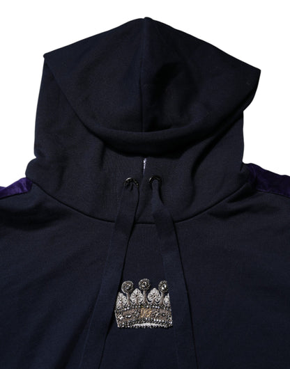 Black Crown Cotton Hooded Sweatshirt Sweater