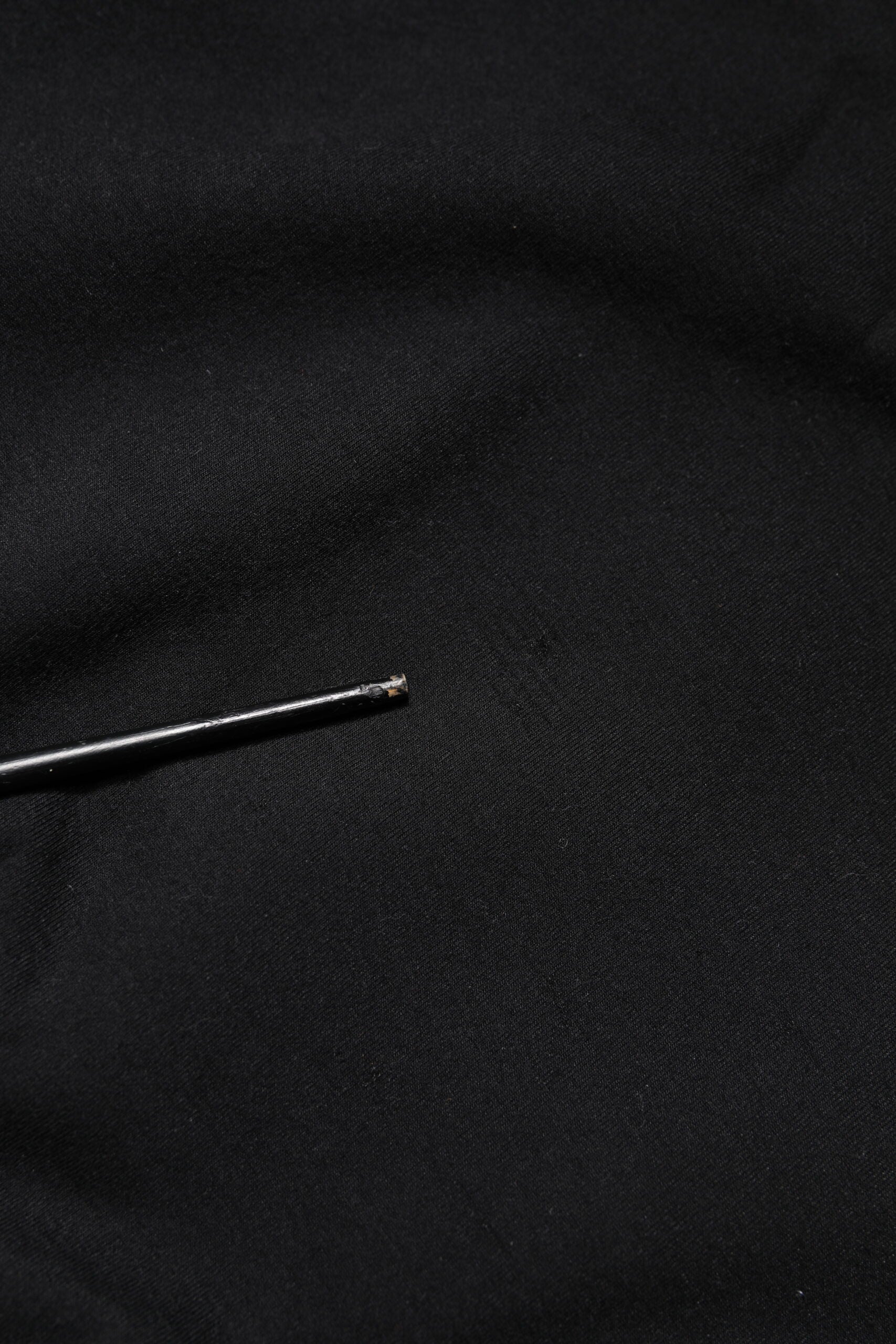 Black Embossed Logo Cotton Crew Neck Sweater