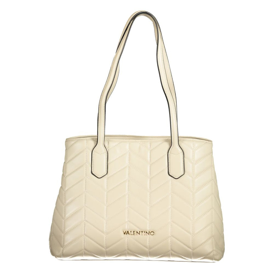 Beige Polyethylene Women Handbag