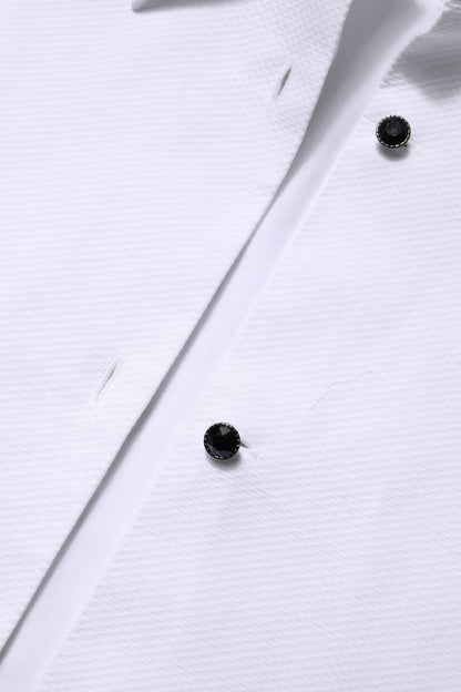 White Cotton Short Sleeves Collared Polo Top