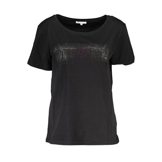 Black Cotton Women T-Shirt