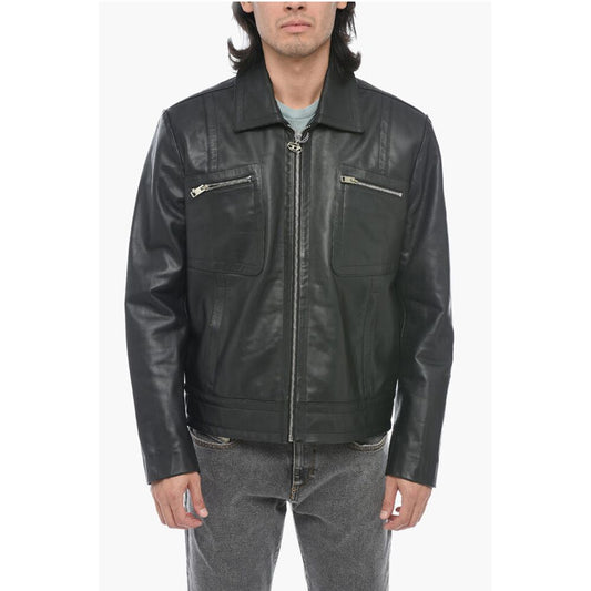 Leather L-CALE Jacket with Double Chest Pocket
