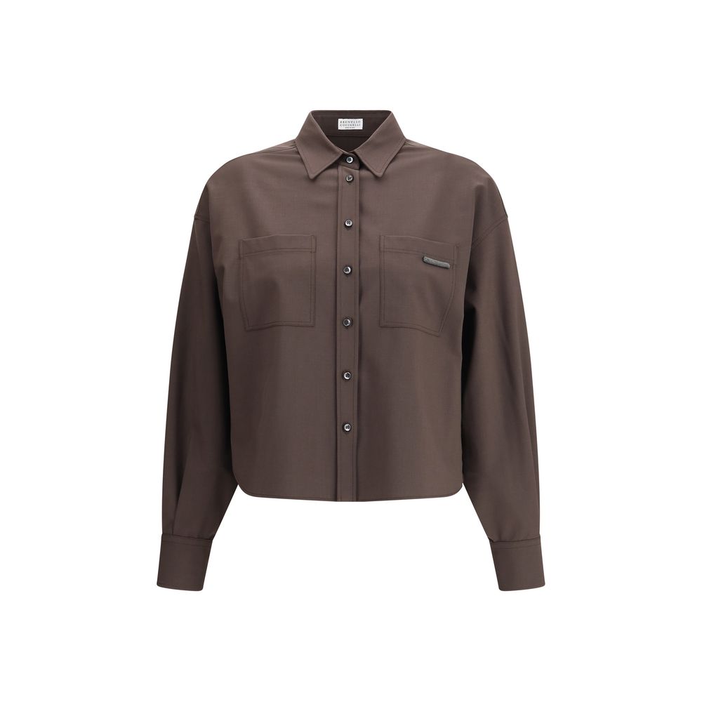 Brown Fleece Wool Shirt