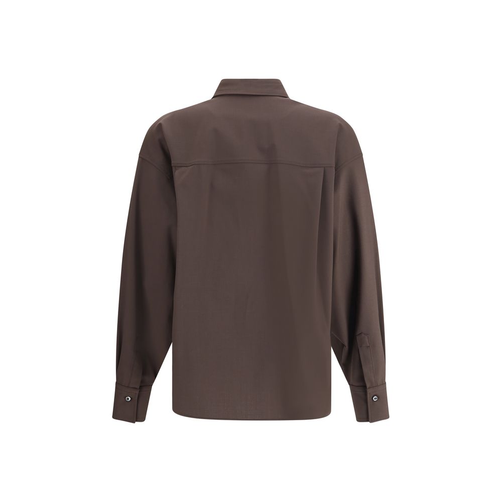 Brown Fleece Wool Shirt