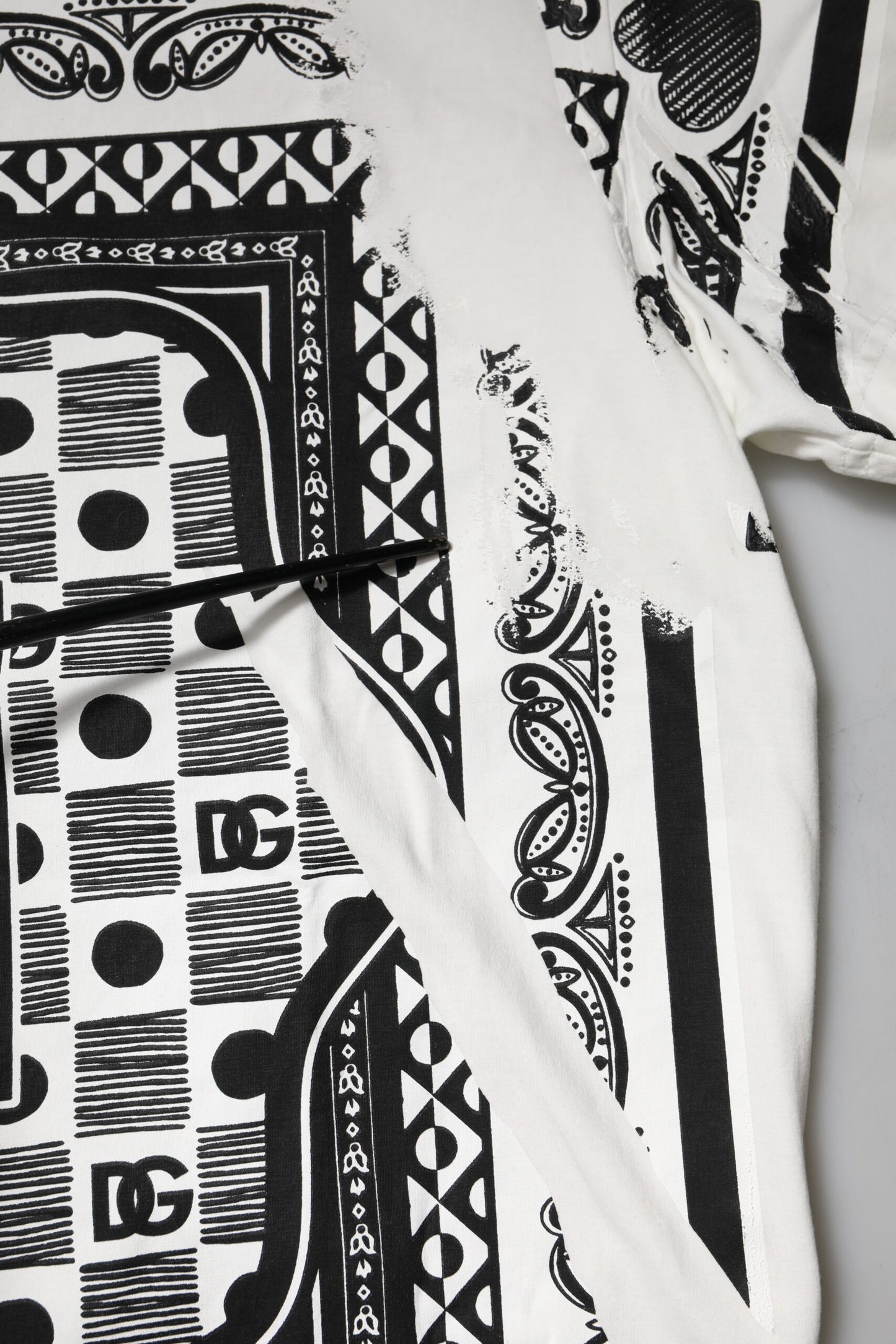 White Bandana Cotton Men Crew Neck T-shirt