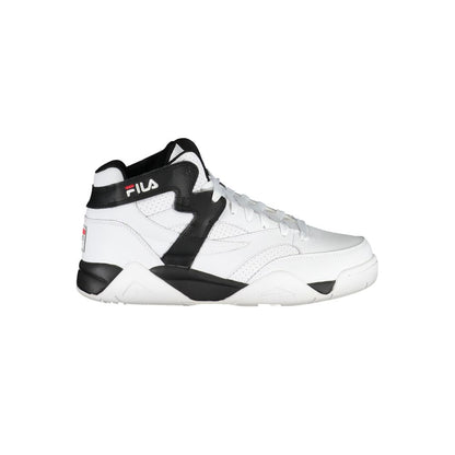 White Polyester Athletic Sneakers